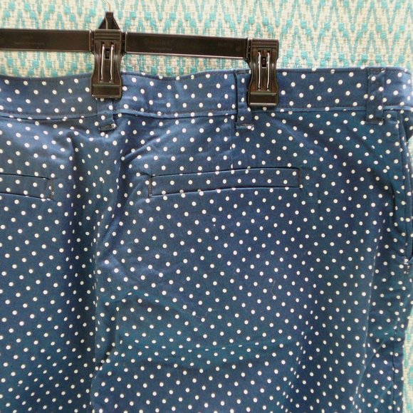 NWT Lee Riders Slimming Capri Crop Pants Plus 24W Blue White Polka Dot - Picture 7 of 10